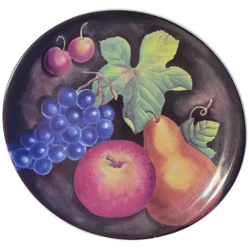 Vtg 1998 Eden by Furio Dinner Plate 11 3/8" Fruit Apple Grapes Cherries Pear